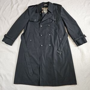 Hardy Amies Black Belted Trench Coat With Removable Liner